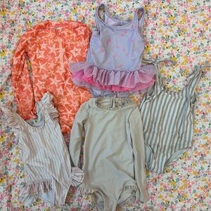 Girls One Piece Swim Bundle 5-6T